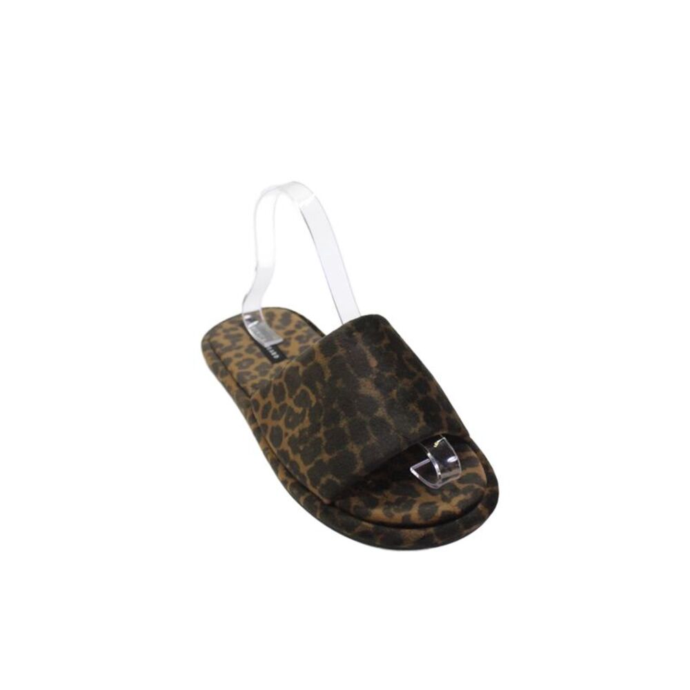 Veronica Beard Womens Cheetah Print Open Toe Slides Brown Black Size 8